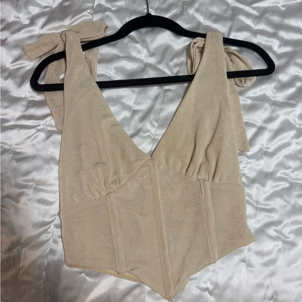 Terry Cloth Cream Corset